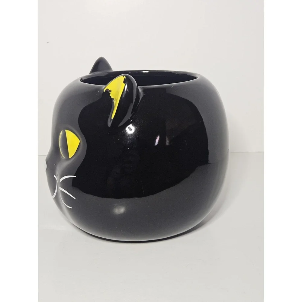 Kookie Kitty Black Cat Candy Bowl Candle Holder Yankee Candle Halloween Friends